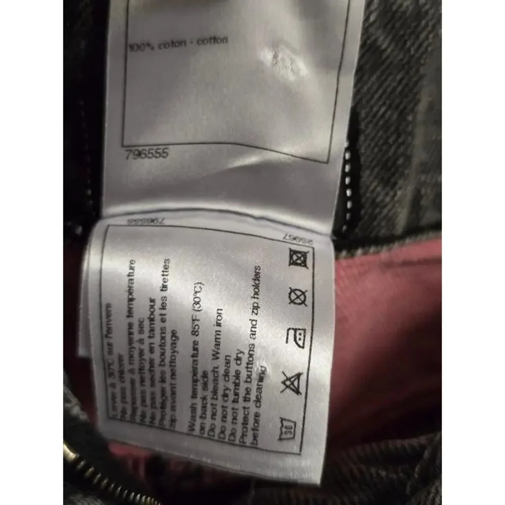 CHANEL Gray Distressed Denim Mini Skirt, FR 38